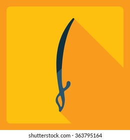 Flat modern design with shadow  Icon sword