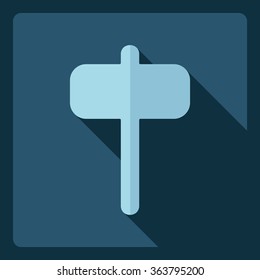 Flat modern design with shadow  Icon hammer