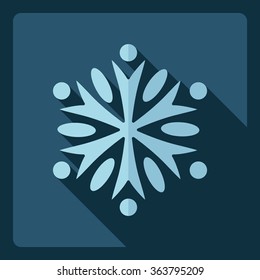 Flat modern design with shadow  Icon snowflake