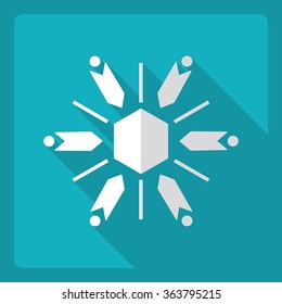Flat modern design with shadow  Icon snowflake