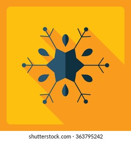 Flat modern design with shadow  Icon snowflake