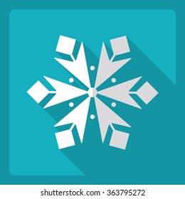Flat modern design with shadow  Icon snowflake
