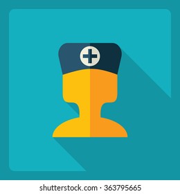Flat modern design with shadow  Icon nurse