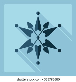 Flat modern design with shadow  Icon snowflake