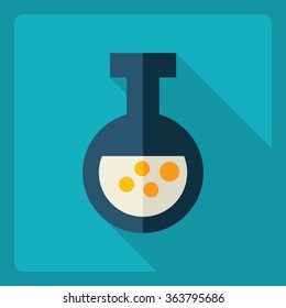 Flat modern design with shadow  Icon flask