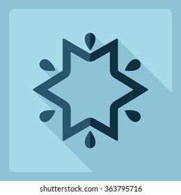 Flat modern design with shadow  Icon snowflake