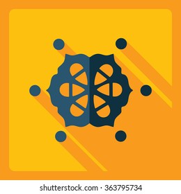 Flat modern design with shadow  Icon snowflake