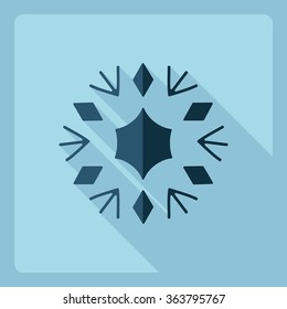 Flat modern design with shadow  Icon snowflake