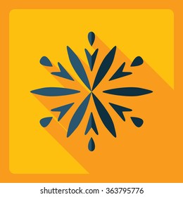 Flat modern design with shadow  Icon snowflake
