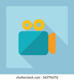 Flat modern design with shadow Icon video camera