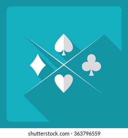 Flat modern design with shadow  Icon poker 