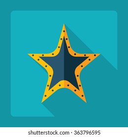 Flat modern design with shadow Icon  Hollywood star