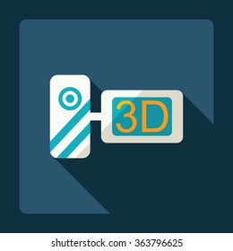 Flat modern design with shadow Icon video camera