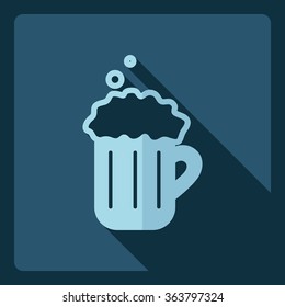 Flat modern design with shadow  Icon beer