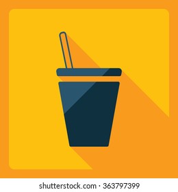 Flat modern design with shadow  Icon coffee
