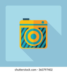 Flat modern design with shadow Icon camera