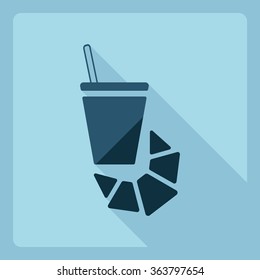 Flat modern design with shadow  Icon coffee