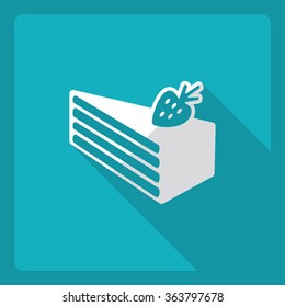 Flat modern design with shadow  Icon cake