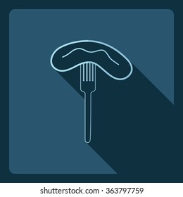 Flat modern design with shadow  Icon Sausage