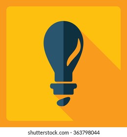Flat modern design with shadow  Icon lightbulb