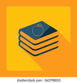 Flat modern design with shadow  Icon books