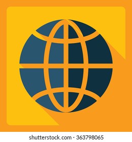 Flat modern design with shadow  Icon Earth