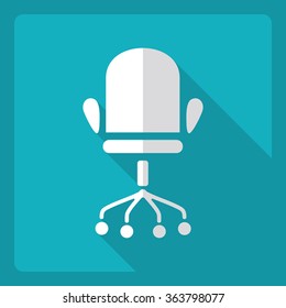 Flat modern design with shadow  Icon office chair