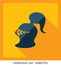 Flat modern design with shadow  Icon Helm knight