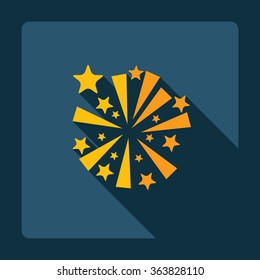 Flat modern design with shadow Icon  firework