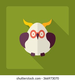Flat modern design with shadow Icon  owl