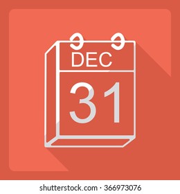 Flat modern design with shadow  Icon calendar 