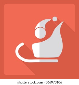 Flat modern design with shadow  Icon elves Father Christmas