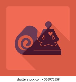 Flat modern design with shadow  Icon yoga