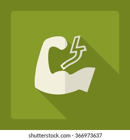 Flat modern design with shadow  Icon biceps