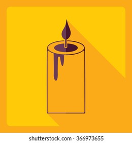 Flat modern design with shadow  Icon Christmas candle