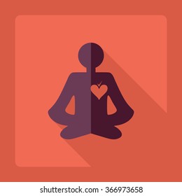 Flat modern design with shadow  Icon yoga