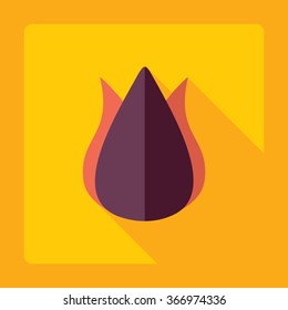 Flat modern design with shadow Icon  flower