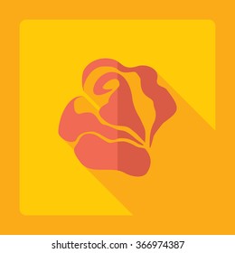 Flat modern design with shadow Icon  flower