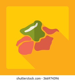 Flat modern design with shadow Icon  flower