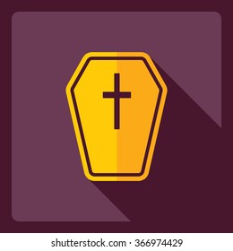 Flat modern design with shadow  Icon headstone