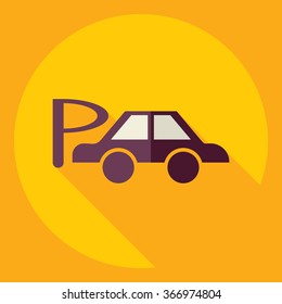 Flat modern design with shadow  Icon parking