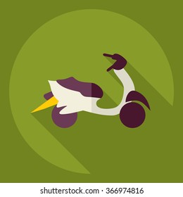 Flat modern design with shadow  Icon scooter