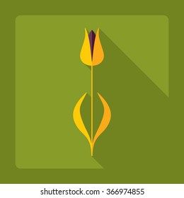 Flat modern design with shadow Icon  flower