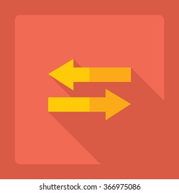 Flat modern design with shadow Icon  arrow