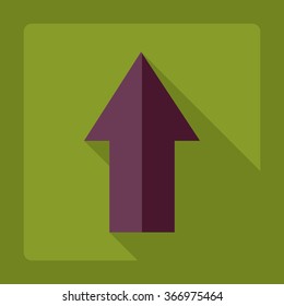 Flat modern design with shadow Icon  arrow