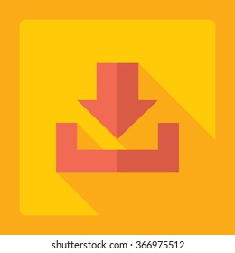 Flat modern design with shadow Icon  arrow