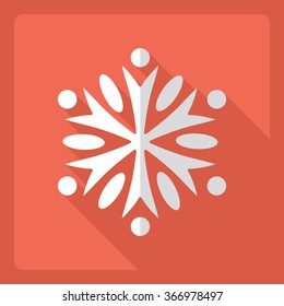 Flat modern design with shadow  Icon snowflake