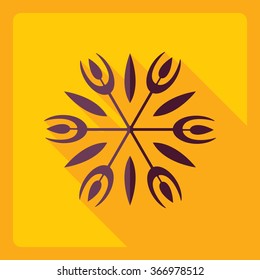 Flat modern design with shadow  Icon snowflake