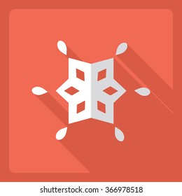 Flat modern design with shadow  Icon snowflake