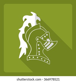 Flat modern design with shadow  Icon Helm knight